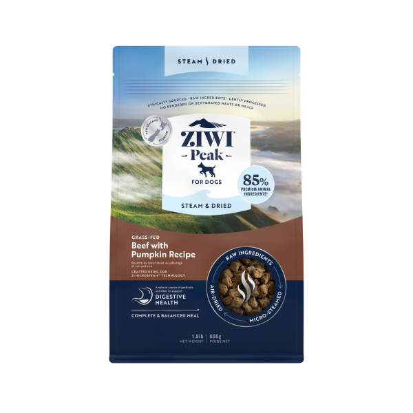 Ziwi Peak Steam & Dried Grass Fed Beef With Pumpkin Dry Dog Food For Cheap