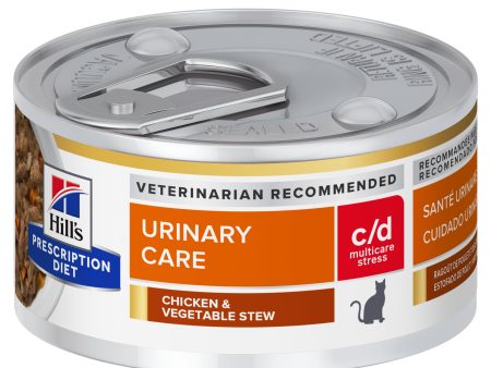 Hill s Prescription Diet c d Multicare Stress Urinary Care Chicken & Vegetable Stew Canned Cat Food 82g x 24 For Sale