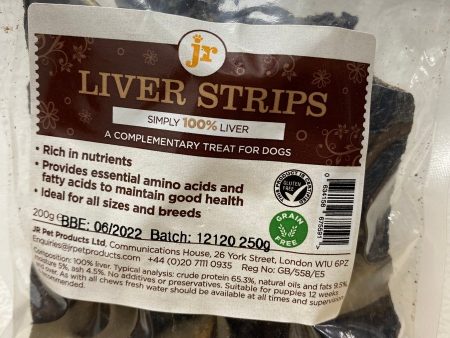 JR AIR DRIED LIVER STRIPS 200g A NATURAL DOG TREAT For Discount