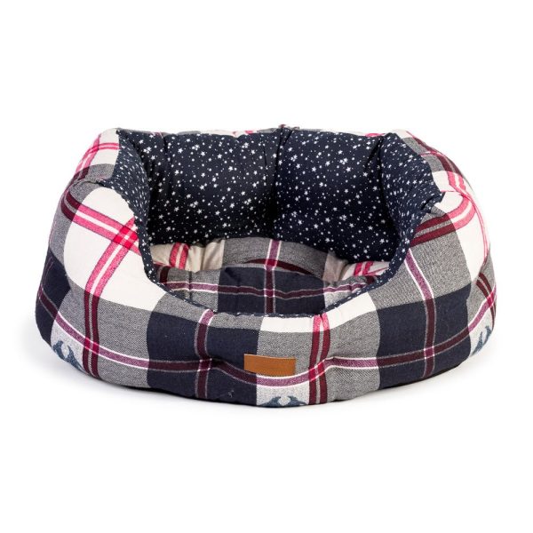 FatFace Penguin Check Deluxe Slumber Bed For Dogs Hot on Sale