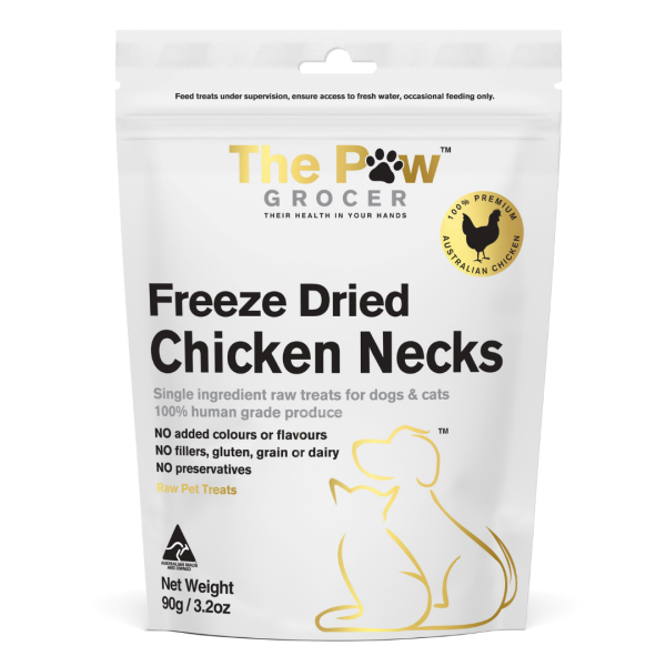 The Paw Grocer Freeze Dried Dog and Cat Treats Chicken Necks 90g Sale