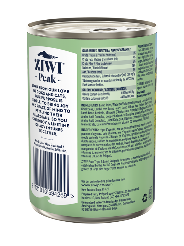 Ziwi Peak Dog Can Food Tripe & Lamb Online