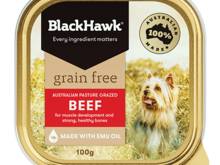 Black Hawk Grain Free Adult Beef Wet Dog Food 100g x 9 Hot on Sale