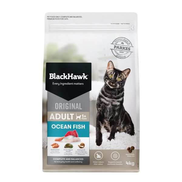 Black Hawk Original Adult Ocean Fish Dry Cat Food  4kg Fashion