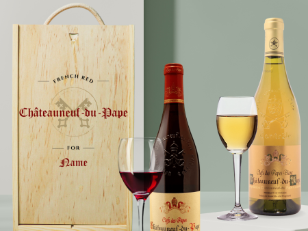 Personalised Chateauneuf Du Pape Red and White Wine Gift Set Online Hot Sale