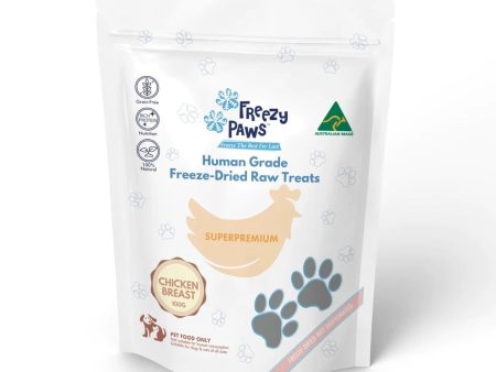 Freezy Paws Freeze Dried Human Grade Chicken Breast Dog and Cat Treats 100g Hot on Sale