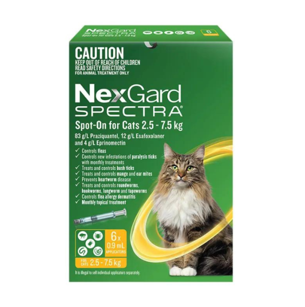 Nexgard Spectra Spot-On For Cat 2.5-7.5kg Supply