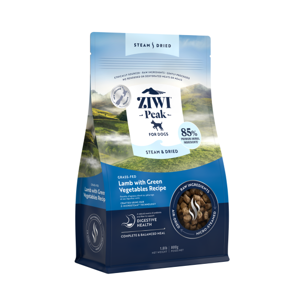 Ziwi Peak Steam & Dried Grass Fed Lamb With Green Vegetables Dry Dog Food on Sale