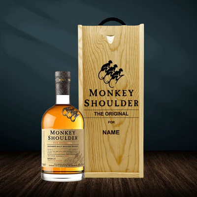 Personalised Monkey Shoulder  The Original  Whisky Gift Box - 70cl 40% ABV Online Sale