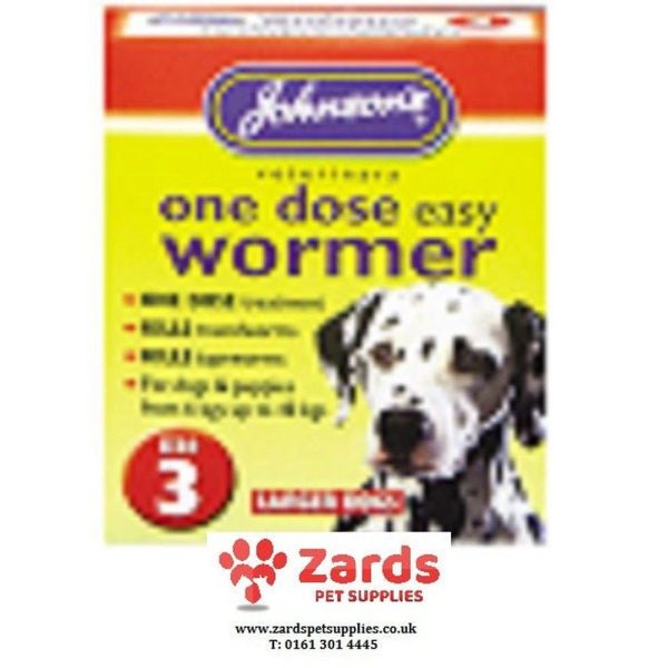 Johnson s: One Dose easy Wormer; Size-3 - For Dogs Up to 40Kg For Discount