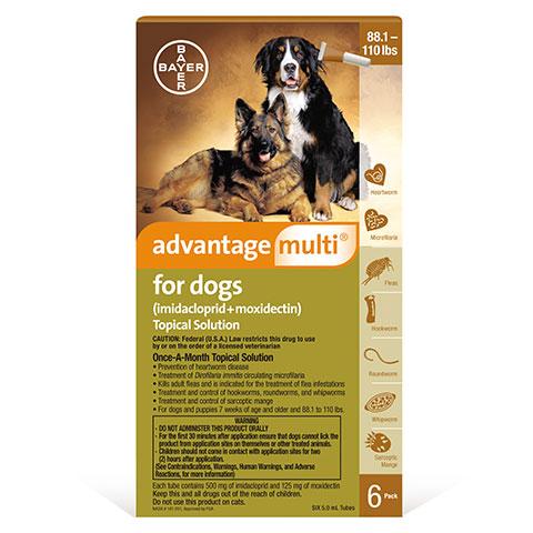 Advantage Multi Topical Solution for Dogs, 6 treatments Supply