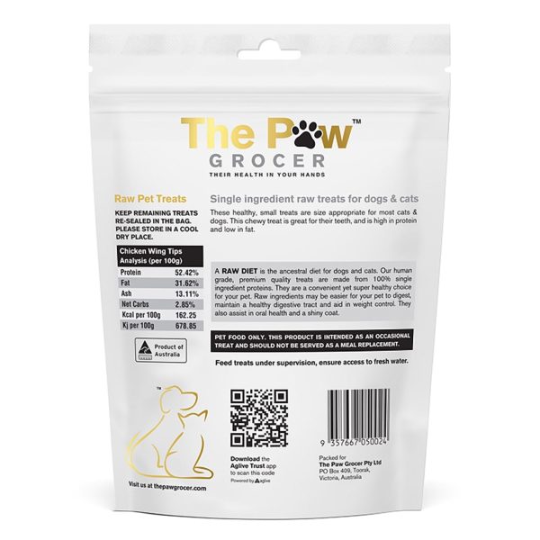 The Paw Grocer Freeze Dried Dog and Cat Treats Dried Chicken Wing Tips 90g Online Hot Sale