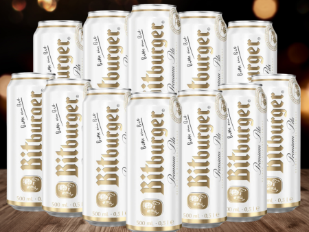 Bitburger Pilsner Premium German Lager 500ml Cans - 4.8% ABV (12 Pack) For Cheap