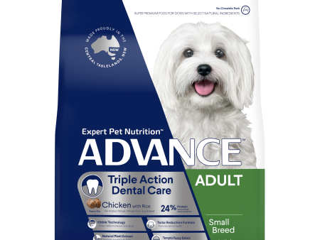 Advance Chicken and Rice Triple Action Dental Health Care Small Breed Adult Dry Dog Food 2.5kg Sale