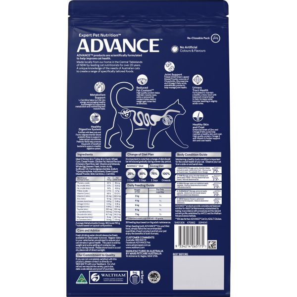 Advance Healthy Weight Chicken Adult Dry Cat Food 1.5kg on Sale