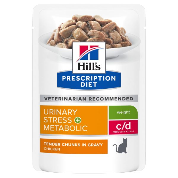 Hill s Prescription Diet c d Multicare Stress Urinary Care + Metabolic Weight Cat Food Pouches 85g x 12 For Discount