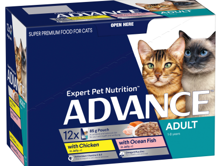 Advance Multipack Adult Wet Cat Food Trays 85g x 12 Supply