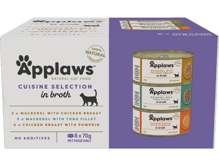 Applaws Natural Wet Cat Food Tin Cuisine Selection in Broth Multipack 70g x 8 Online