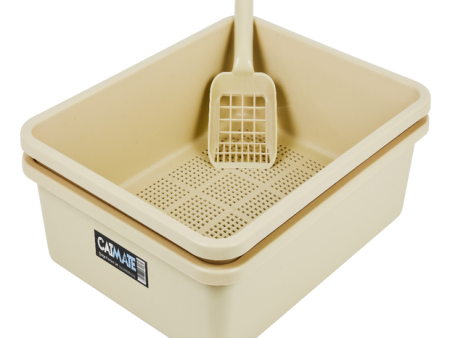 Catmate Sieve Cat Litter Tray Beige on Sale