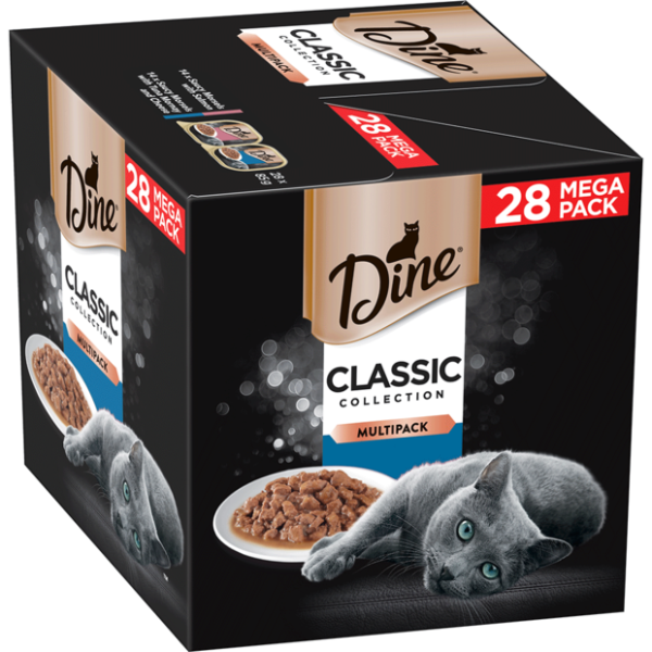 Dine Classic Collection Saucy Morsels with Salmon and Tuna Mornay Multipack Wet Cat Food 85g x 28 For Cheap