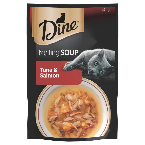 Dine Melting Soups Cat Adult Tuna & Salmon 40g Online now