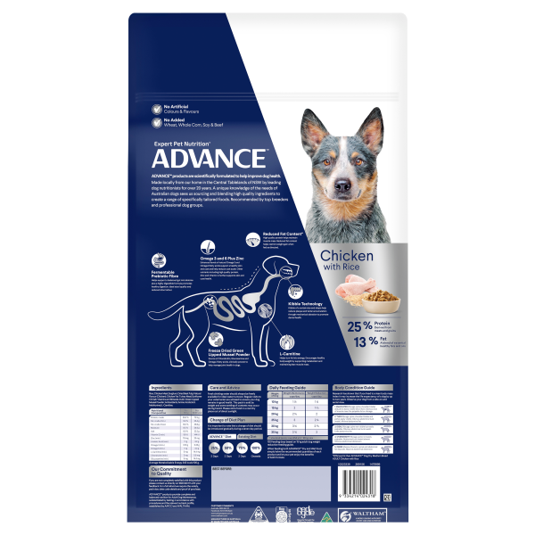 Advance Chicken and Rice Healthy Weight Medium Breed Adult Dry Dog Food 17kg Sale