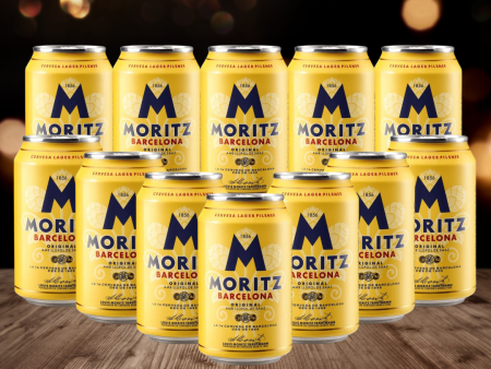 Moritz Barcelona Original Spanish Lager 330ml Cans - 4.7% ABV (12 Pack) For Sale