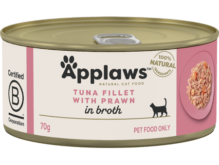 Applaws Natural Wet Cat Tin Tuna & Prawn 70g x 24 Online now