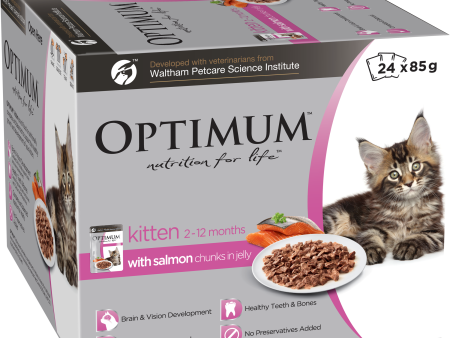 Optimum Kitten With Salmon Chunks In Jelly Wet Cat Food 85g x 24 Supply