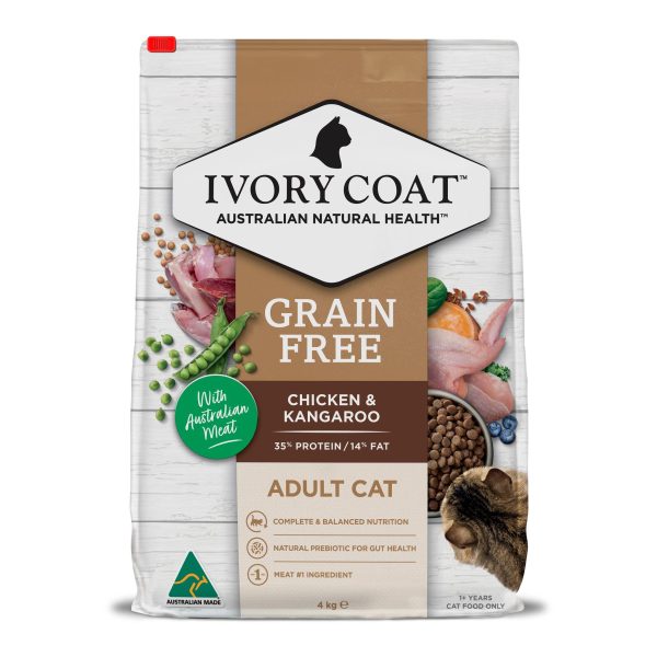 Ivory Coat Adult Grain Free Chicken & Kangaroo Dry Cat Food Online now