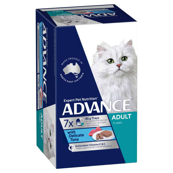 Advance Delicate Tuna Adult Cat Wet Food Trays 85g x 7 For Discount