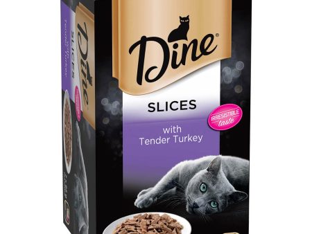 Dine Classic Slices With Tender Turkey in Gravy Multipack Wet Cat Food 85g x 7 For Cheap