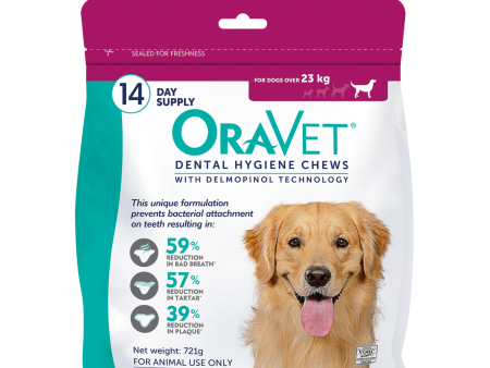 Oravet Plaque & Tartar Control Chews for Large Dogs over 23kg 14 Pack For Sale