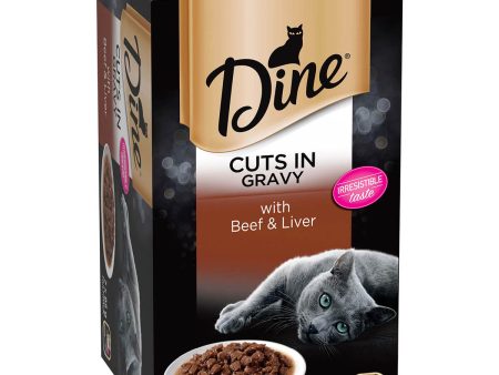 Dine Classic Cuts in Gravy with Beef and Liver Multipack Wet Cat Food 85g x 7 Online Sale