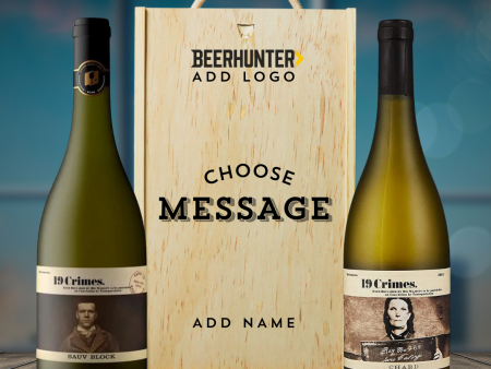 Personalised 19 Crimes White Wine Corporate Gift Set - (2 x 75cl) For Discount