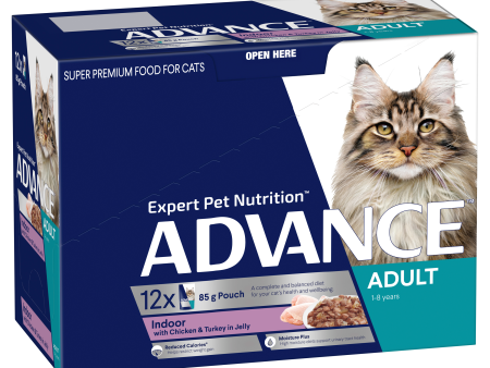 Advance Indoor Chicken and Turkey Wet Cat Food Trays 85g x 12 Discount