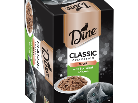 Dine Classic Slices with Succulent Chicken Multipack Wet Cat Food 85g x 7 For Cheap