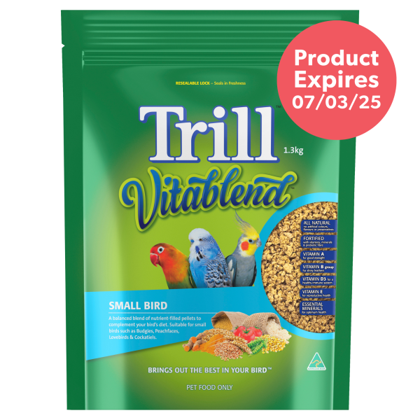 Trill Vitablend Pellets for Small Birds 1.3kg Fashion