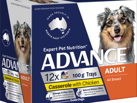 Advance Casserole with Chicken All Breed Adult Wet Dog Food Tray 100g x 12 Online Hot Sale