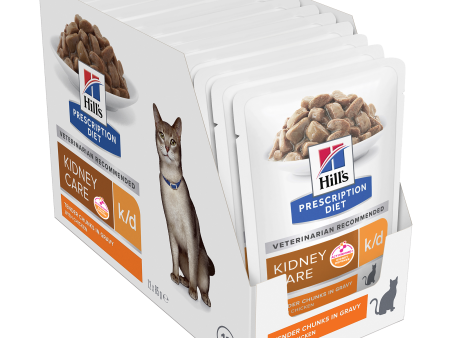 Hill s Prescription Diet k d Kidney Care Chicken Cat Food Pouches 85g x 12 on Sale