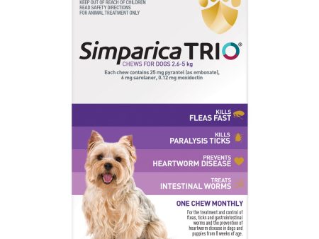 Simparica Trio Very Small Dog Chews 2.6-5kg 3 Pack Online Sale