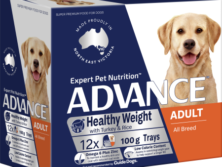 Advance Turkey And Rice Healthy Weight All Breed Adult Wet Dog Food Trays 100g x 12 Supply