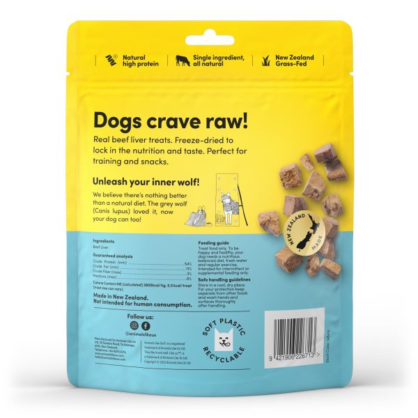 Animals Like Us Grass-Fed Beef Liver Freeze-Dried Raw Dog Treats 85g on Sale