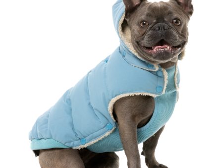 FuzzYard Essential Puffer Dog Jacket Blue Hot on Sale