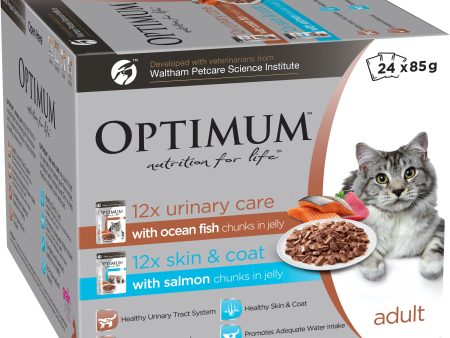 Optimum Urinary Care With Ocean Fish Chunks In Jelly Adult Wet Cat Food 85g x 24 Online