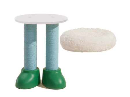 Makesure 3-in-1 Cat Scratcher Bed and Side Table Green and White Supply