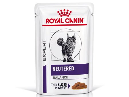 Royal Canin Veterinary Diet Neutered Balance Adult Wet Cat Food Pouches 85g x 12 For Sale