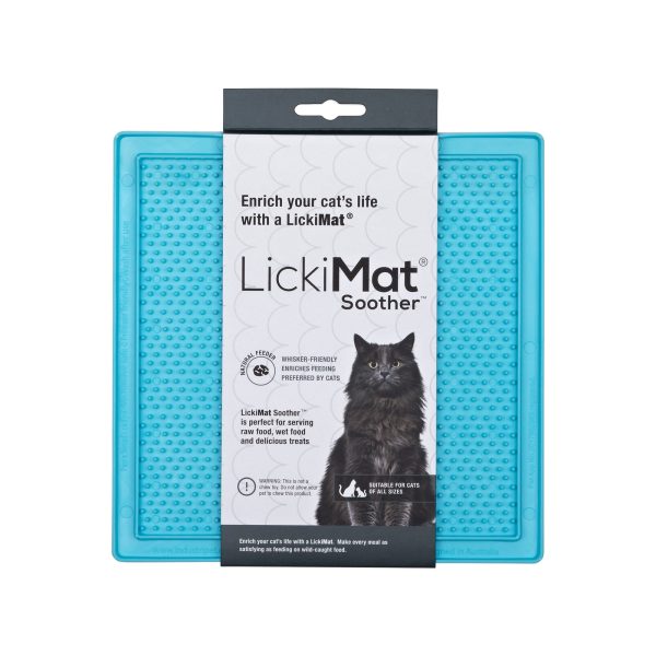 Lickimat Classic Soother Slow Feeder Cat Mat Turquoise For Discount