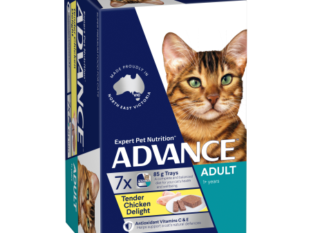 Advance Tender Chicken Delight Adult Wet Cat Food Trays 85g x 7 Hot on Sale