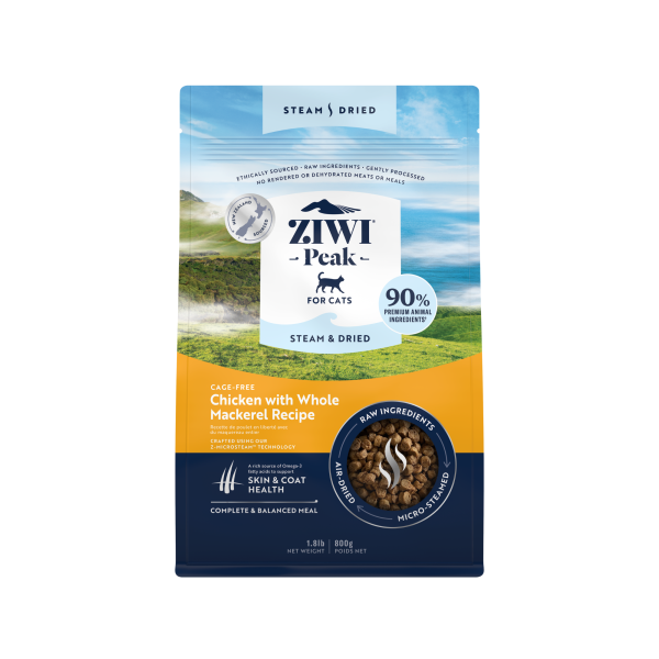 Ziwi Peak Steam & Dried Cage Free Chicken With Whole Mackerel Dry Cat Food Discount